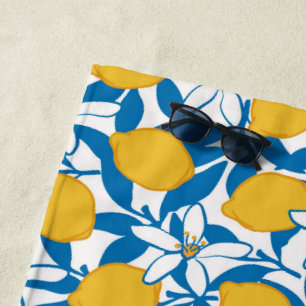 Croquis au citron floral - Serviette de plage