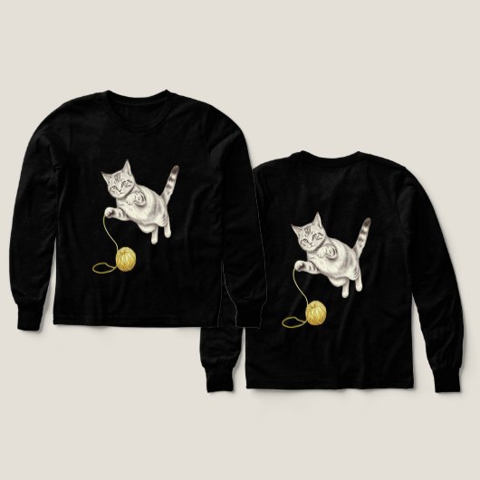 Croquis au crayon d'un chat Tabby en lecture (Motif recto et verso)