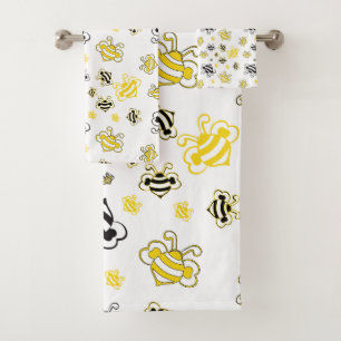 Croquis Bees Ensemble de serviettes de bain Motif
