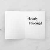 Croquis Cowboy "Howdy Pardner" Carte de voeux (Intérieur)