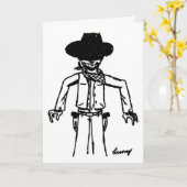Croquis Cowboy "Howdy Pardner" Carte de voeux (Fleur jaune)