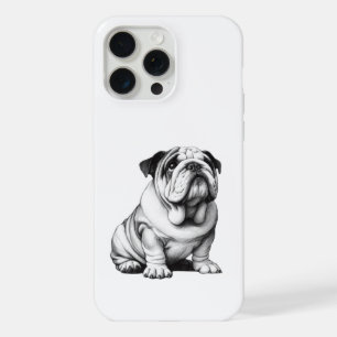 Croquis de bouledogue noir et blanc adorable