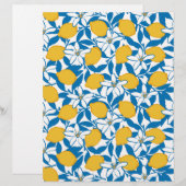 Croquis de citron floral - Feuilles de papier (Devant / Derrière)