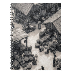 Croquis de marché rustique Carnet Sepia