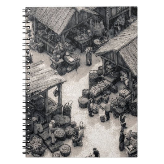 Croquis de marché rustique Carnet Sepia (Devant)