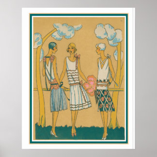 Croquis de mode Art déco des années 1930