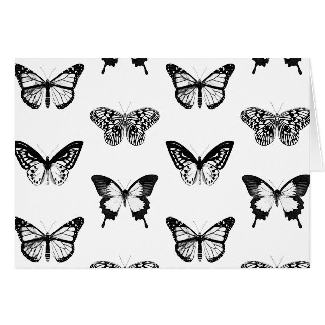 Croquis de papillon, noir et blanc (Devant Horizontal)