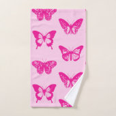 Croquis de papillon, rose clair et fuchsia (Serviette à main)