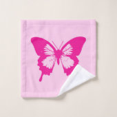 Croquis de papillon, rose clair et fuchsia (Gant de toilette)