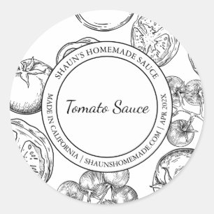 Croquis de sauce tomate étiquette moderne