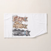 Croquis de trois chats cool (Serviette à main)