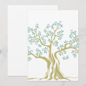 Croquis d'invitation de l'olivier – Carte botaniqu (Devant / Derrière)