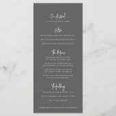 Croquis en fleurs orange - menu mariage photo mono (Dos)