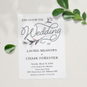 Croquis Floral Minimal Boho Faire-part de mariage