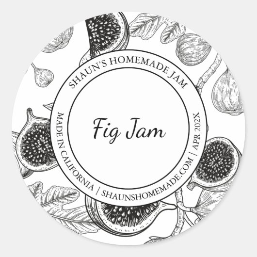 Croquis Jam Fig étiquette moderne (Devant)