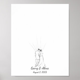 Croquis Livre d'or pour les couples Mariages