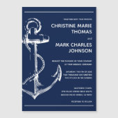 Croquis nautique Ancre Mariage Marine Invitation (Devant)