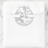 Croquis noir et blanc étiquette de confiture Apple (Sac)