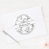 Croquis noir et blanc étiquette de confiture bleue (Enveloppe)