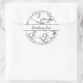 Croquis noir et blanc étiquette de confiture bleue (Sac)