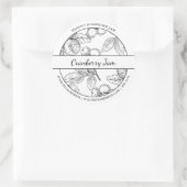 Croquis noir et blanc étiquette de confiture de ca (Sac)