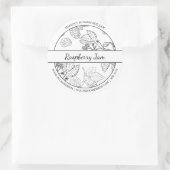 Croquis noir et blanc étiquette de confiture framb (Sac)