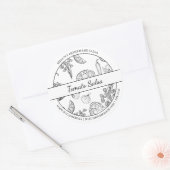 Croquis noir et blanc Étiquette de salsa tomate (Enveloppe)