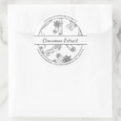 Croquis noir et blanc étiquette d'extraction de ca (Sac)