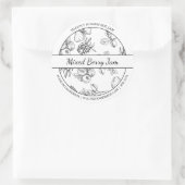 Croquis noir et blanc étiquette mixte de confiture (Sac)