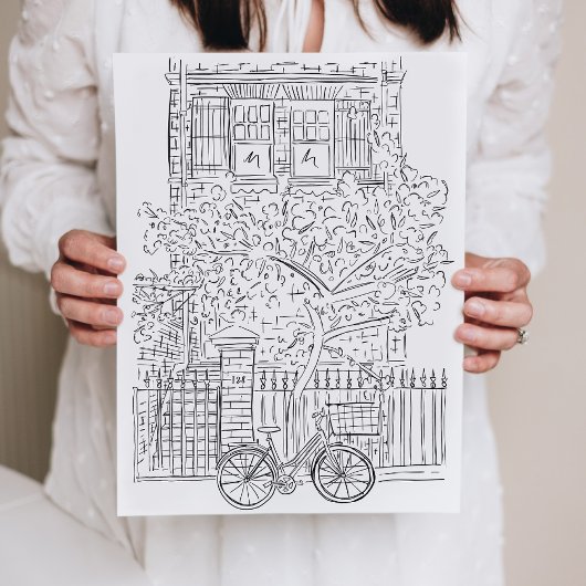 Croquis noir et blanc Poster de la boutique New Yo