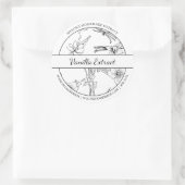 Croquis noir et blanc Vanilla Extrait étiquette (Sac)