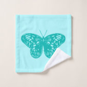 Croquis papillon, aqua et turquoise (Gant de toilette)