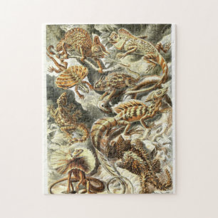 Croquis Zoologique Vintage Lizards Jigsaw Puzzle