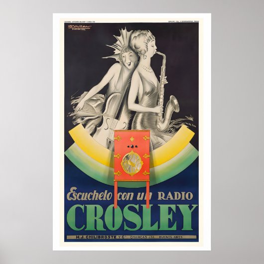 Crosley Radio Vintage Advertising Poster by (Devant)