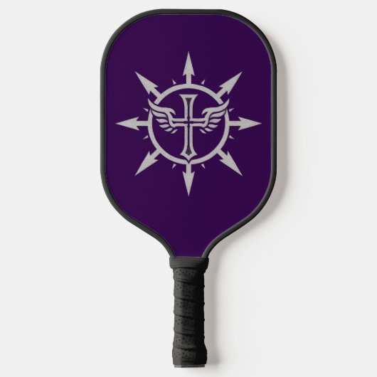 Cross and Wings Emblem Pickleball Paddle (Voorkant)