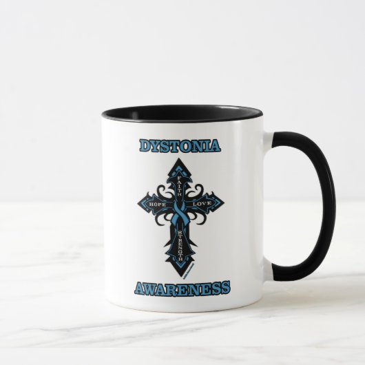 Cross/Awareness...Dystonia Mug à café à deux tons (Droite)