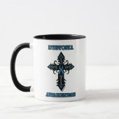 Cross/Awareness...Dystonia Mug à café à deux tons (Gauche)