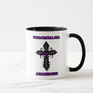 Cross/Awareness...Fibro Mug à café à deux tons
