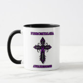 Cross/Awareness...Fibro Mug à café à deux tons (Gauche)