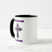 Cross/Awareness...Fibro Mug à café à deux tons (Devant gauche)