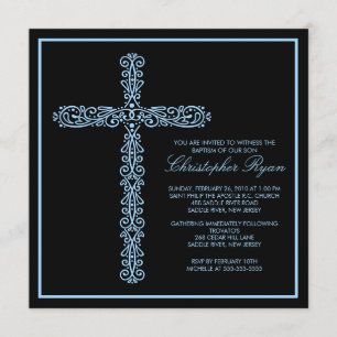 Cross-Baptism Christening Boy Baptisme Inture Kaart