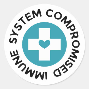 Cross Blue Heart Compromisimmunsysteem Ronde Sticker