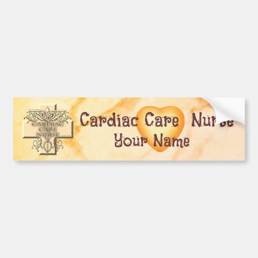 Cross Caduceus Cardiac Care Nurse Bumpersticker (Voorkant)