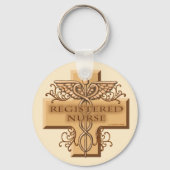 Cross Caduceus RN Verpleegkundige Sleutelhanger (Voorkant)