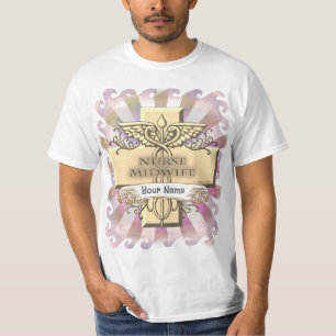 Cross Caduceus Verpleegkundige Verloskundige T-shirt