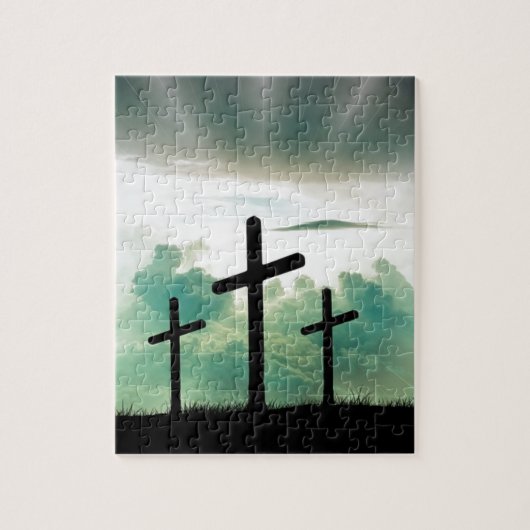 Cross Christus Faith God Jesus Clouds Sun Light Legpuzzel (Verticaal)
