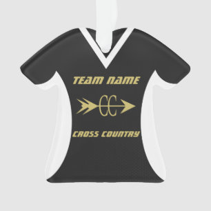 Cross Country Black Gold Sports Jersey Ornament