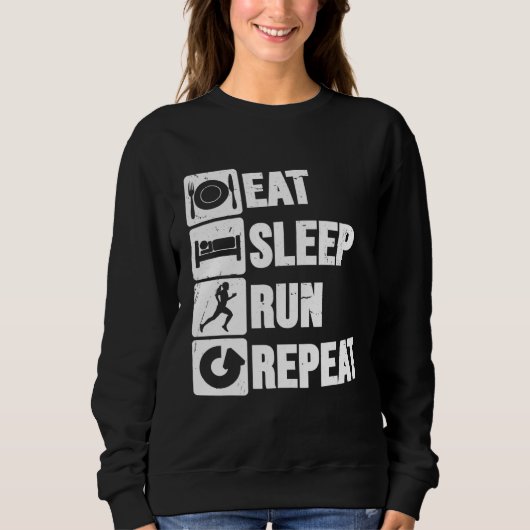 Cross-country Eat Sleep Run Herhalen werkende vrou Trui (Voorkant)