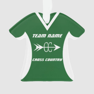 Cross Country Green Sports Jersey Foto Ornament