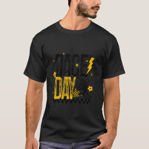 Cross Country Race Dag Hardloper Atletiek Zwart T-shirt